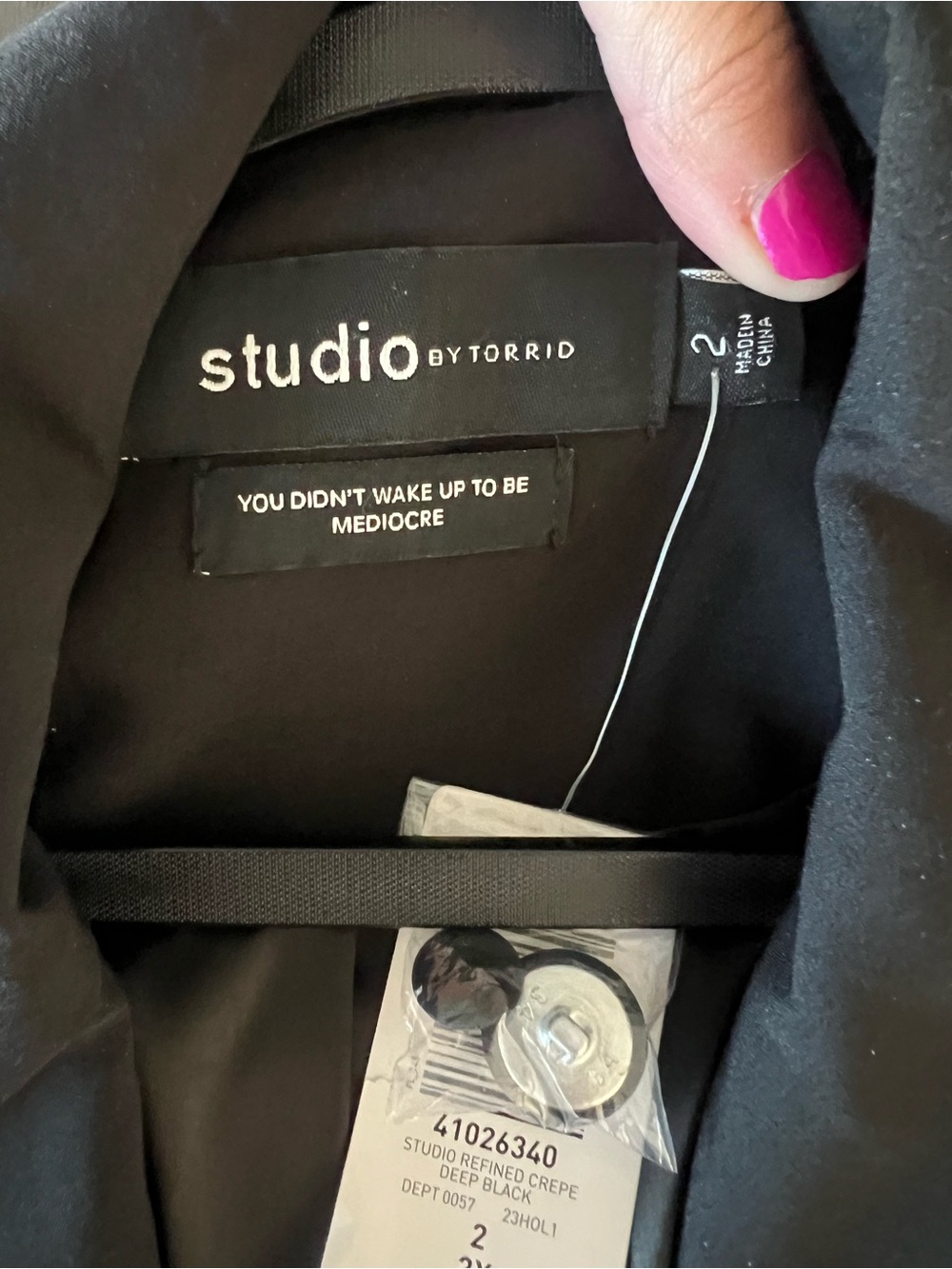 Torrid Black Blazer with Embroidered Accents (Item #120) - Picture 6 of 15